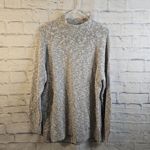 L.L. Bean Sweaters - LL Bean Sweater Womens 2X Gray Ragg Funnelneck Roll Neck Ribbed Grandma